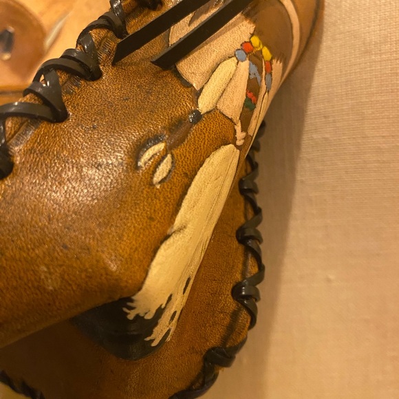 Leather tooled Bag w an American Eagle Stars Roses & feathers and shells - Picture 9 of 15